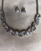 Saima: Crystal Necklace Grey