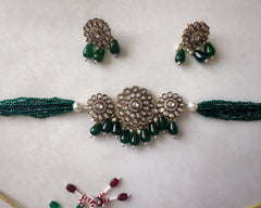 Atifa: Green Choker Set 