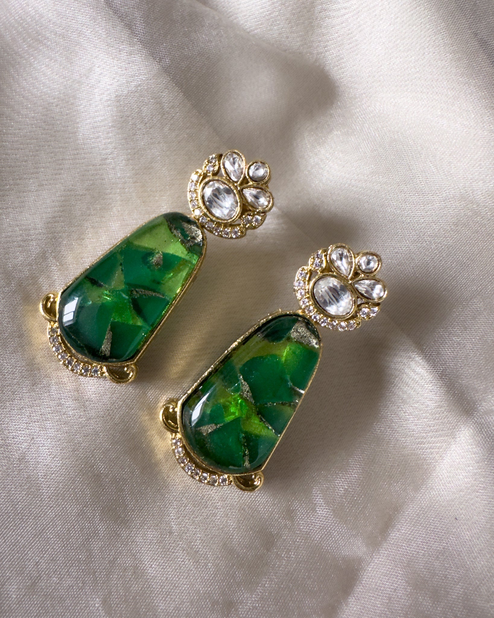 Hana Green Firestone Earrings 